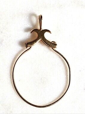 10k Gold Vintage Pendant Charm Holder For Necklace